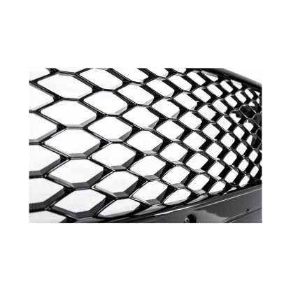 For 2007-2011 Audi A5 S5 8T Front Main Grille Gloss Black Honeycomb RS Style Grill with Emblem