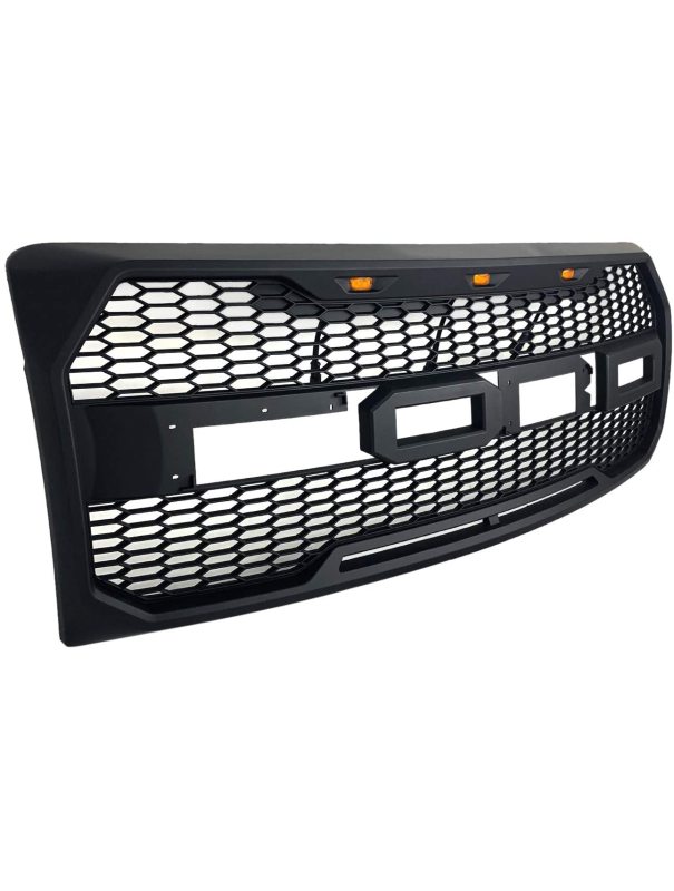 Raptor Style Front Grill Matte Black Grille for 2009-2014 F150 F-150 
