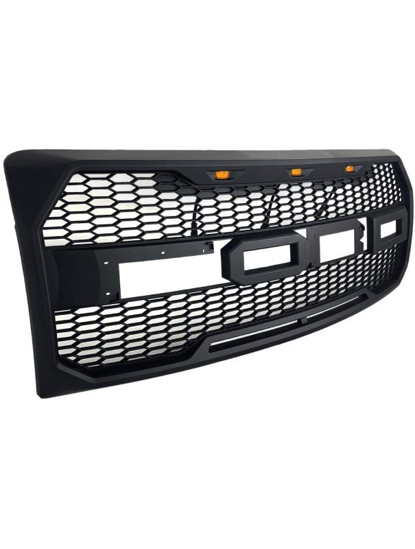 Raptor Style Front Grill Matte Black Grille for 2009-2014 F150 F-150
