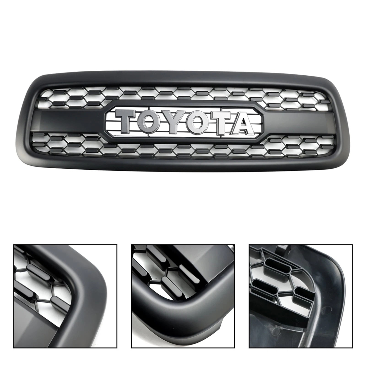 For 2001-2004 Toyota Sequoia Grill Front Grille With LED Lights & Letters Matte Black