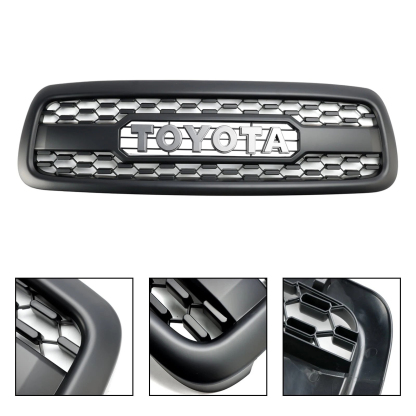 For 2001-2004 Toyota Sequoia Grill Front Grille With LED Lights & Letters Matte Black