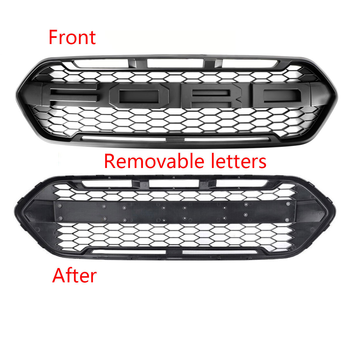 Front Grille For Transit Custom 2018-2023 Trail Raptor Style Front Grill Matte Black
