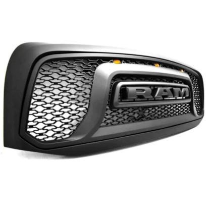 For 2006-2008 Dodge RAM 1500 Grill Front Rebel Style Grille Matte Black with Light