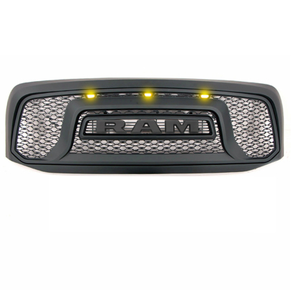 For 2006-2008 Dodge RAM 1500 Grill Front Rebel Style Grille Matte Black with Light