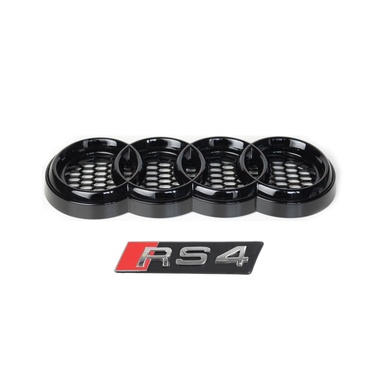 for audi A4 S4 B8 2008-2012 RS Style Honeycomb Front Bumper Grill Grille Gloss Black