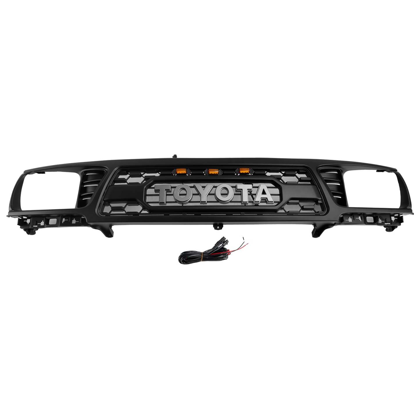Front Grill For Toyota Tacoma 1995-1996 Grille With LED Light & Letter Matte Black