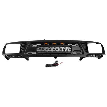 Front Grill For Toyota Tacoma 1995-1996 Grille With LED Light & Letter Matte Black