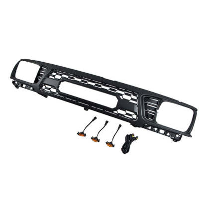 Front Grill For Toyota Tacoma 1995-1996 Grille With LED Light & Letter Matte Black
