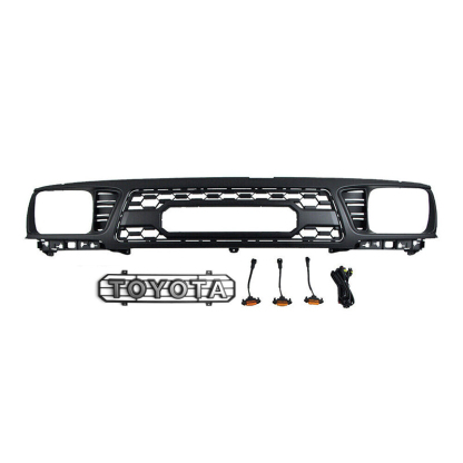 Front Grill For Toyota Tacoma 1995-1996 Grille With LED Light & Letter Matte Black