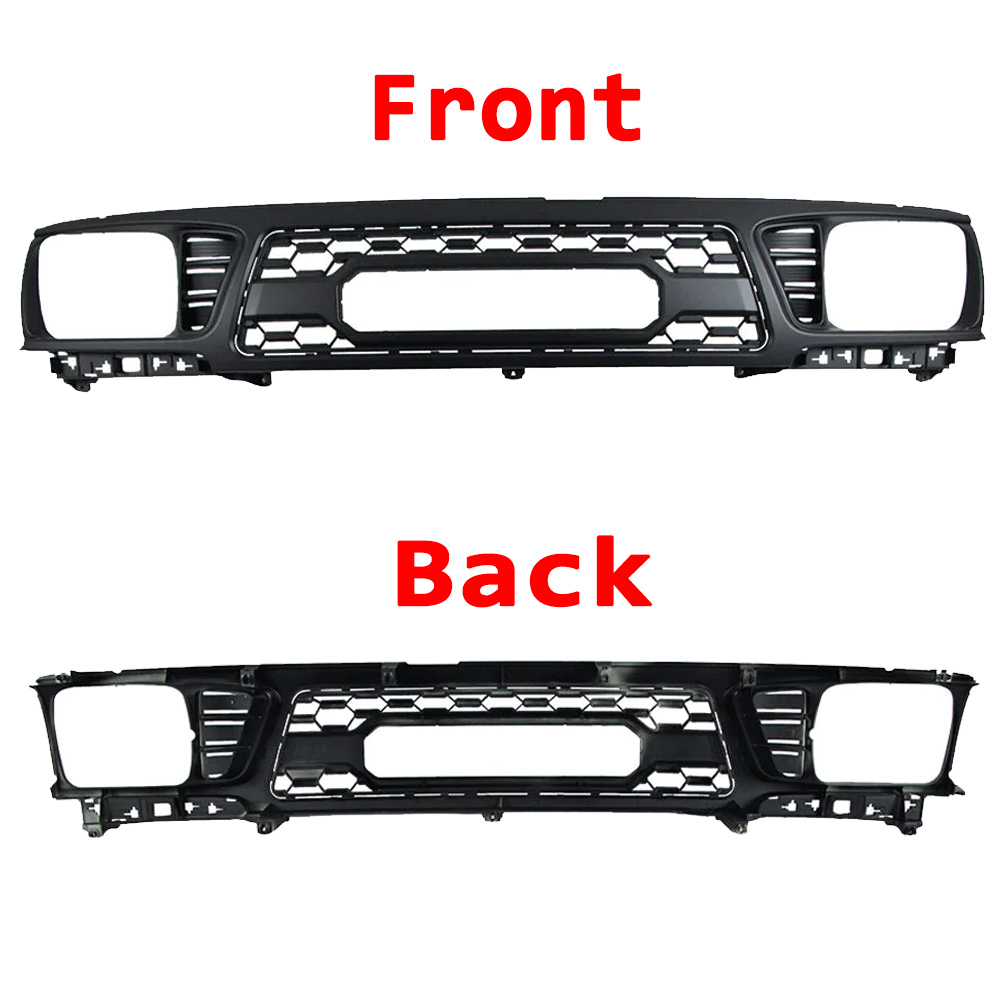 Front Grill For Toyota Tacoma 1995-1996 Grille With LED Light & Letter Matte Black