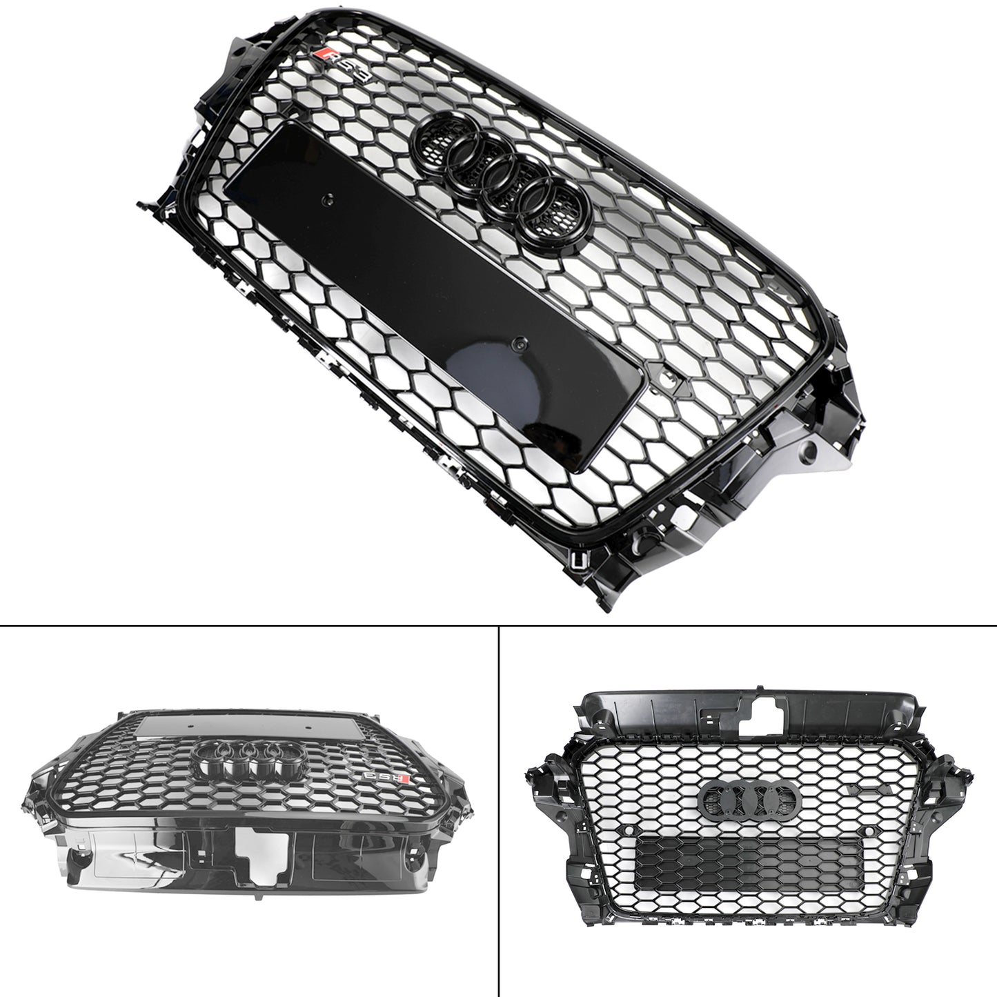 For 2013-2016 Audi A3 S3 8V Rs Style Grille Gloss Black Honeycomb Radiator Grill