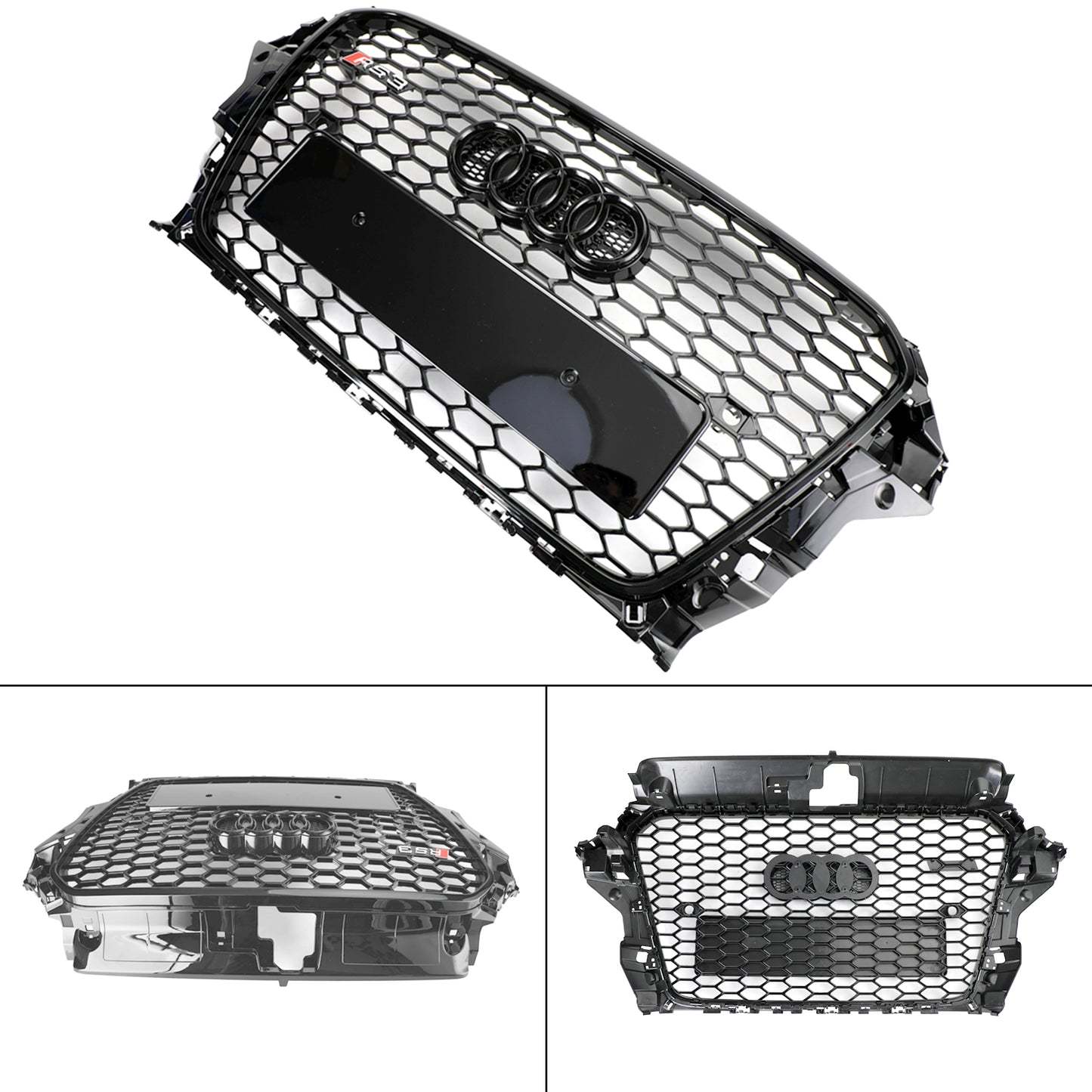 For 2013-2016 Audi A3 S3 8V Rs Style Grille Gloss Black Honeycomb Radiator Grill
