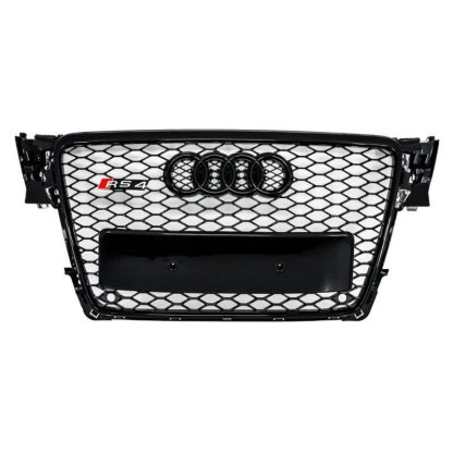 for audi A4 S4 B8 2008-2012 RS Style Honeycomb Front Bumper Grill Grille Gloss Black