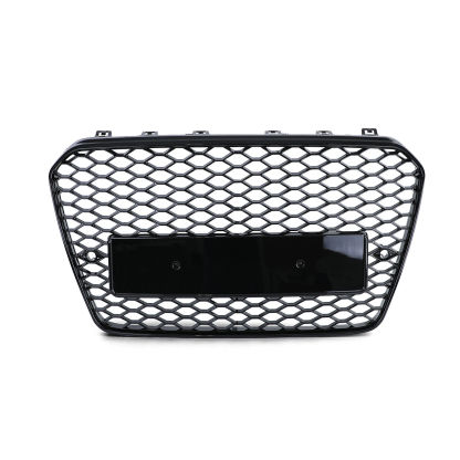 Audi A5 S5 8T 2012-2016 RS Style Honeycomb Front Bumper Grill Hood Mesh Gloss Black