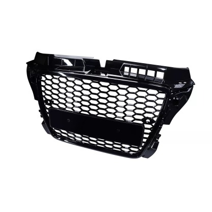 For 2008-2012 Audi A3 8P S3 RS Style Grill Gloss Black Honeycomb Mesh Front Bumper Grille
