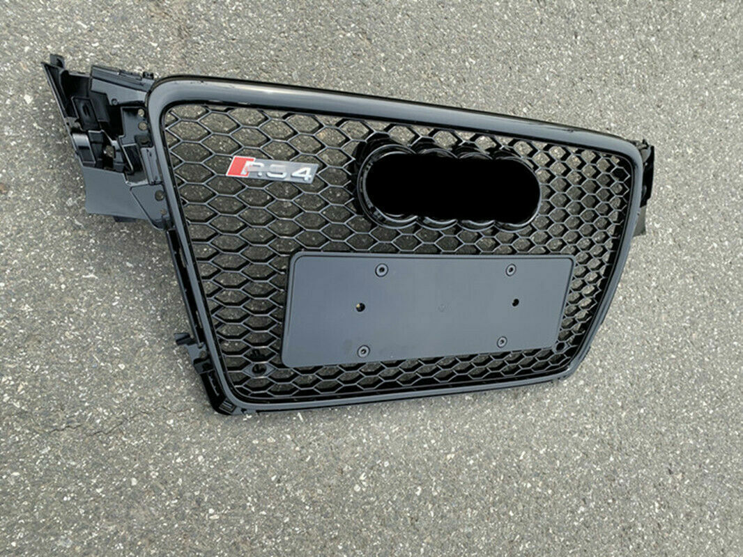 Audi A4 S4 B8 2008-2012 RS Style Honeycomb Front Bumper Grill Grille Gloss Black
