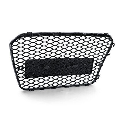 Audi A5 S5 8T 2012-2016 RS Style Honeycomb Front Bumper Grill Hood Mesh Gloss Black