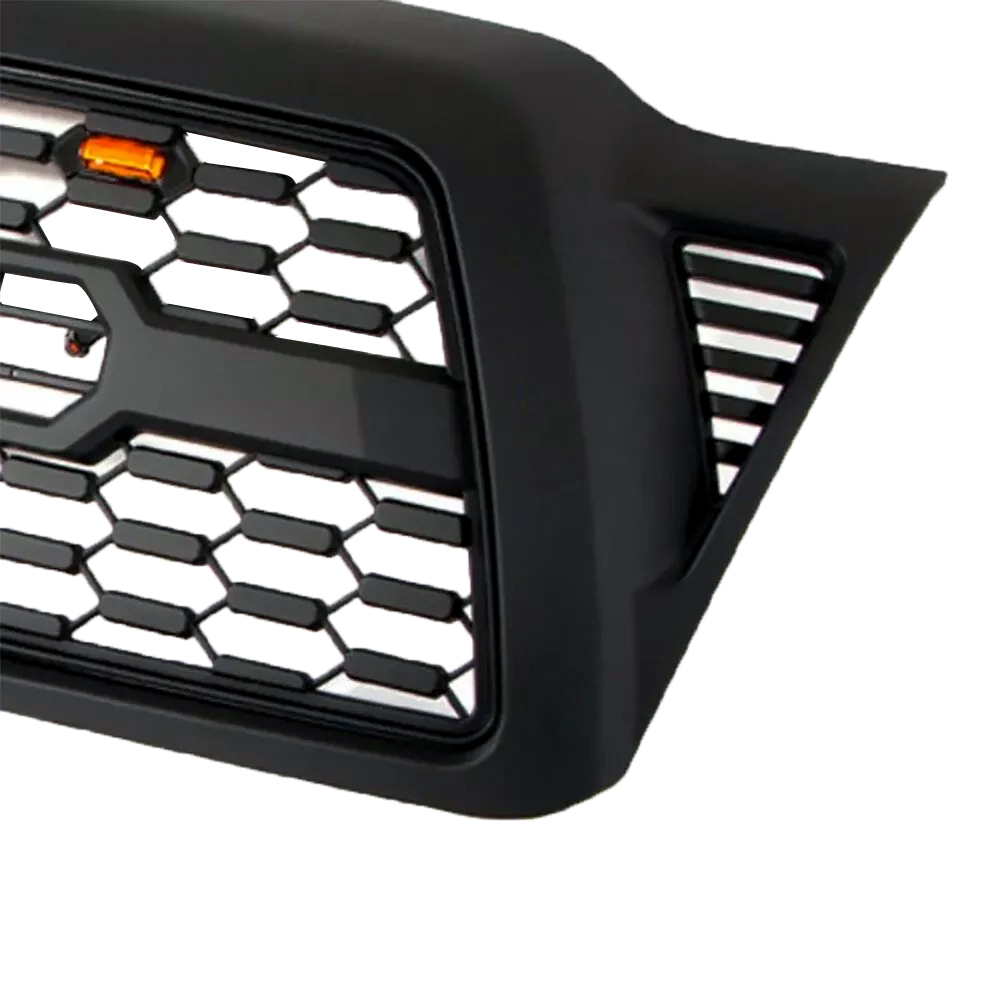 For 2005-2011 Toyota Tacoma Trd Pro Front Grill Grille with LED Light Matte Black