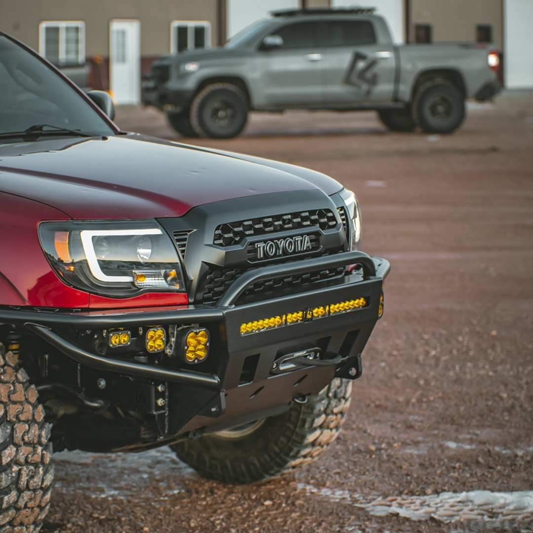 For 2005-2011 Toyota Tacoma Trd Pro Front Grill Grille with LED Light Matte Black