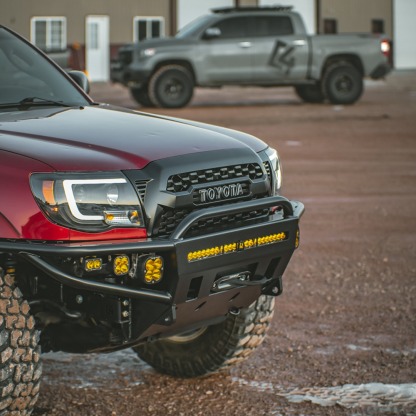 For 2005-2011 Toyota Tacoma Trd Pro Front Grill Grille with LED Light Matte Black