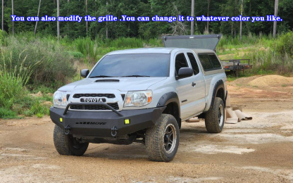 For 2005-2011 Toyota Tacoma Trd Pro Front Grill Grille with LED Light Matte Black