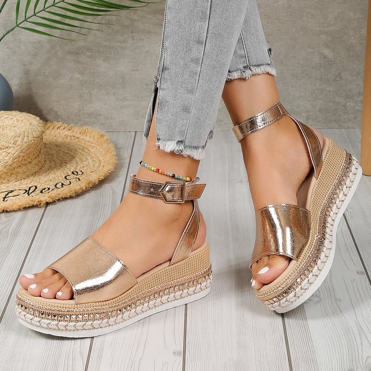 Women's Silver Zipper Hollow Fashion Sandals