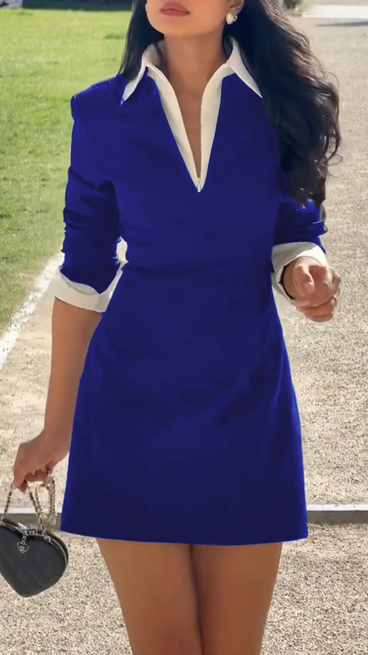 Ladies' Lapel Temperament Commuting Dress