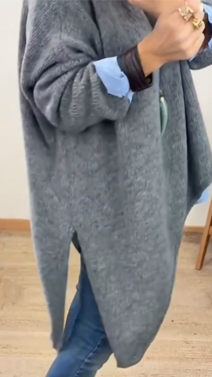 Women's V-neck Irregular Casual Slit Versatile Sweater