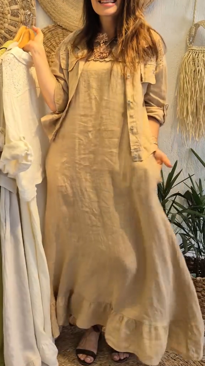 Women Inner Dress + Cardigan Casual Set