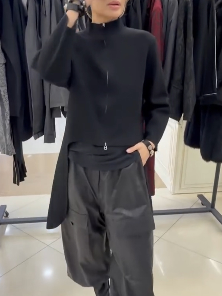 Womens Round Neck Irregular Casual Long Top