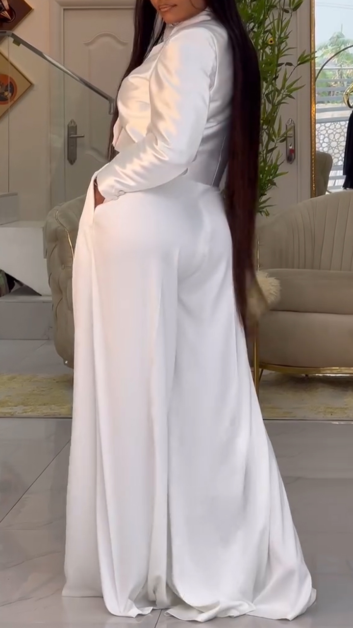 Women Collar Jacket+ Pants Casual Suit with Temperament