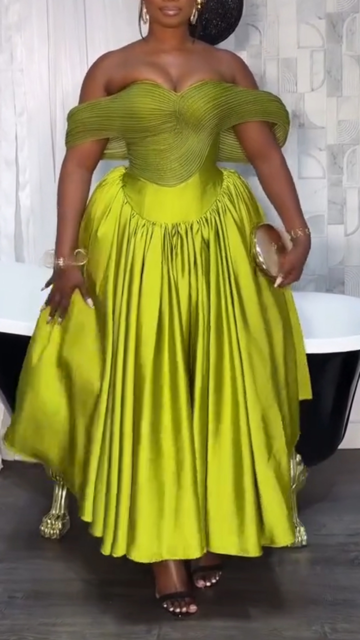 Women Off-shoulder Dress with Elegant Evening Style