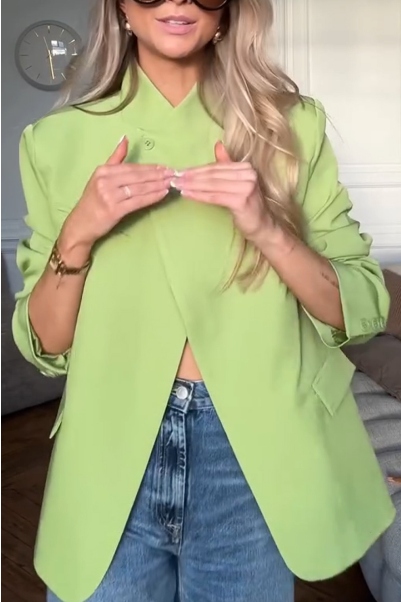 Women Round Neck Solid Color Casual Top