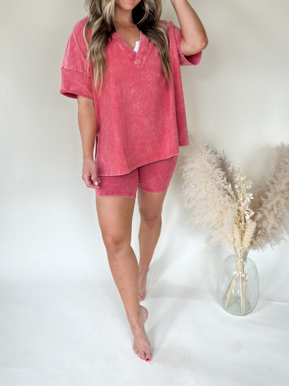 Women's Summer Washed Set (Buy 2 Free Shipping)-Pink Laura