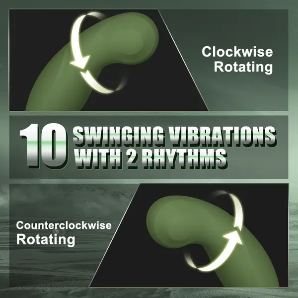 👑C Shape 10 Oscillating Vibrating Prostate Massager for Gay Couples-Warrior