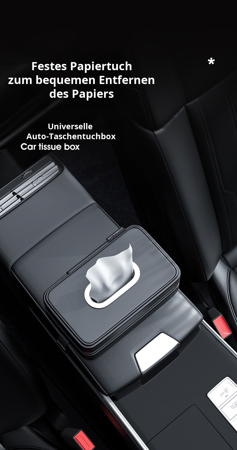 Auto-Taschentuchbox im modernen Autoinnenraum installiert