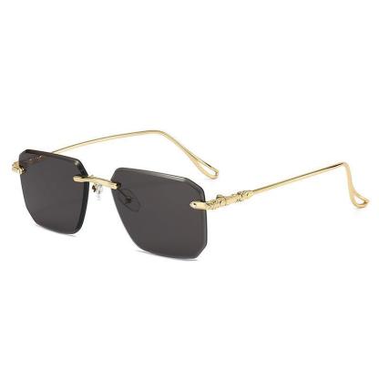 【Promi-Edition】14K vergoldete, luxuriöse, randlose Sonnenbrille