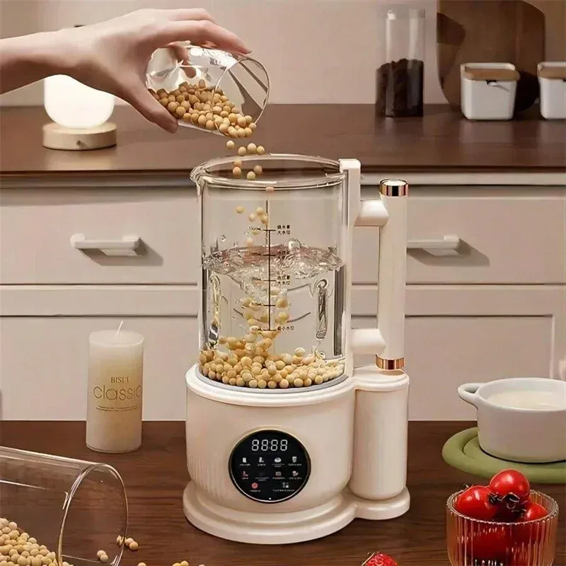 1500 ml elektrischer Entsafter, Eiszerkleinerer, Lebensmittelmixer für die Küche, Sojamilch- und Saftmaschine mit High-Tech-Glaswandbrechmaschine