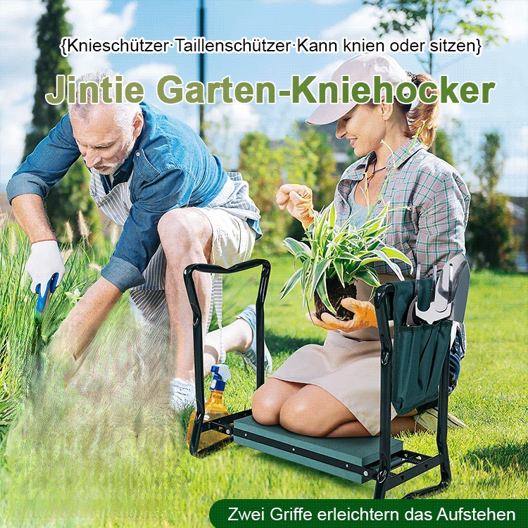 [Taillen- und Knieschutz] Zwei-in-Eins faltbarer Hocker für Gartenarbeit und Knien