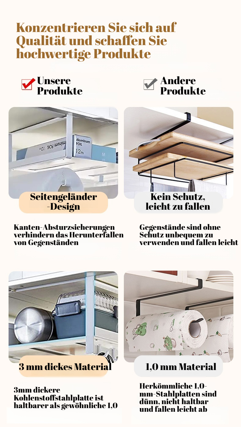 Robustes und langlebiges Küchenregal ohne Bohren