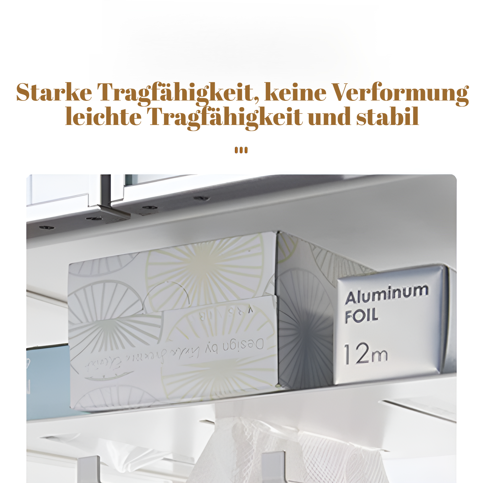 Modernes, einfaches, stanzfreies Hängeregal mit japanischen Haken für Küchenschränke, Multifunktions