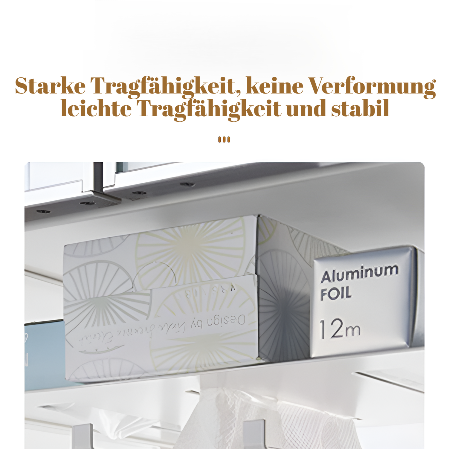 Modernes, einfaches, stanzfreies Hängeregal mit japanischen Haken für Küchenschränke, Multifunktions