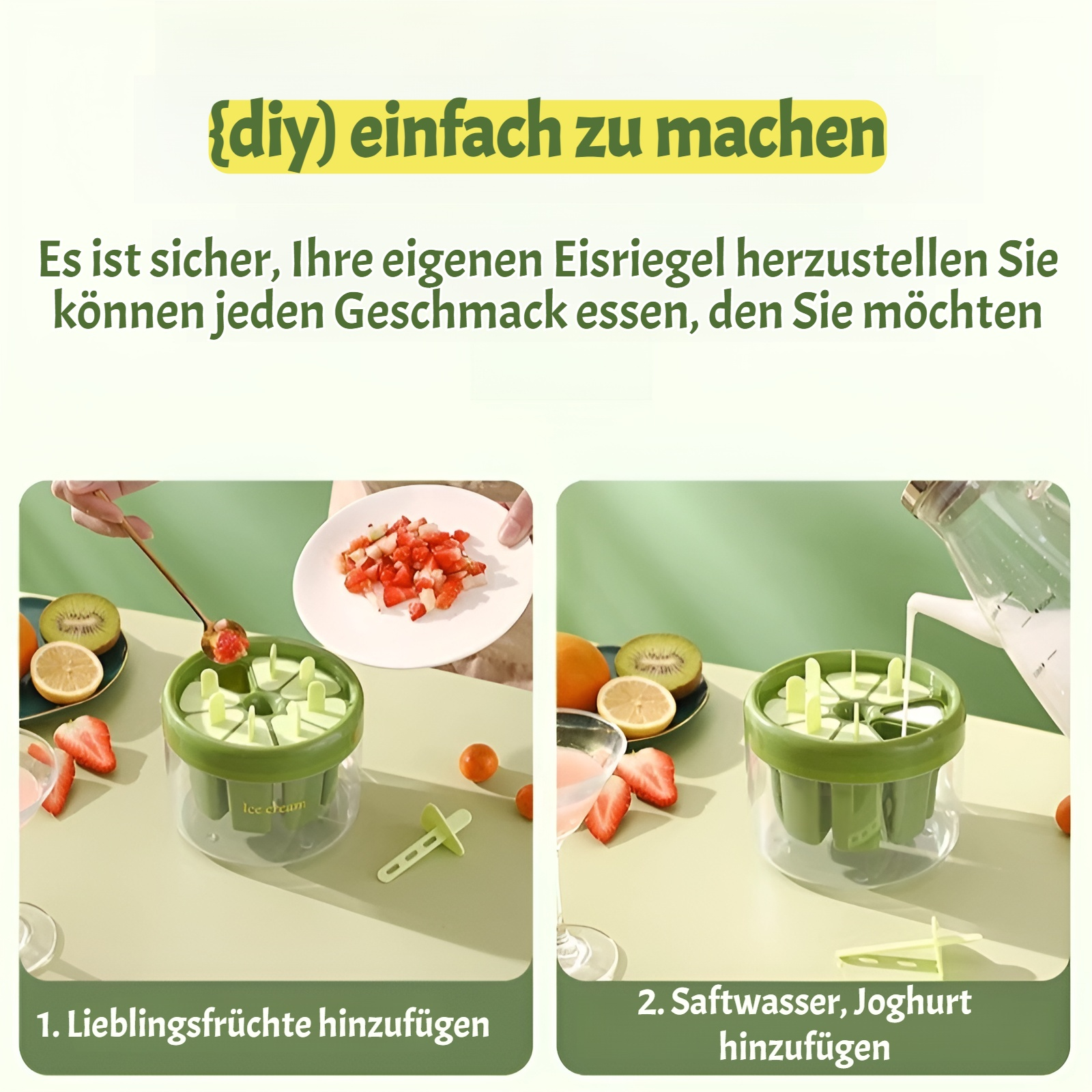 Einfache Reinigung der Eisform für Eis am Stiel