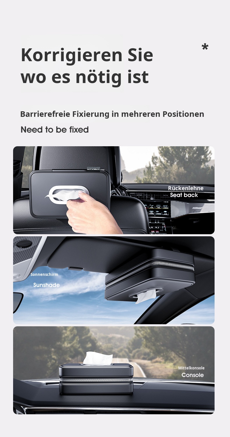 Elegante Taschentuchbox als Autozubehör