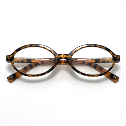 Oval Kleine Rahmen Retro Leopard Print Vegan Presbyterianische Sonnenbrille