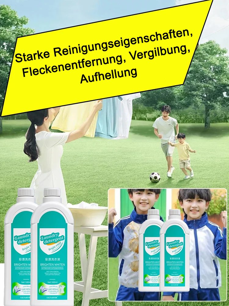 【🌟Waschmittel zur Fleckenentfernung und Aufhellung🌟】Vier Funktionen: Fleckenentfernung, Farbschutz, Bleichen und Desinfektion Vier Funktionen: Fleckenentfernung, Farbschutz, Bleichen und Desinfektion