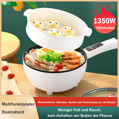 【Multifunktionaler intelligenter Elektro-Wokk】Sparen Sie Energie: Nur 0,1 €/Stunde. Ideal für Braten, Schmoren, Kochen.zeitlich begrenzter Rabatt