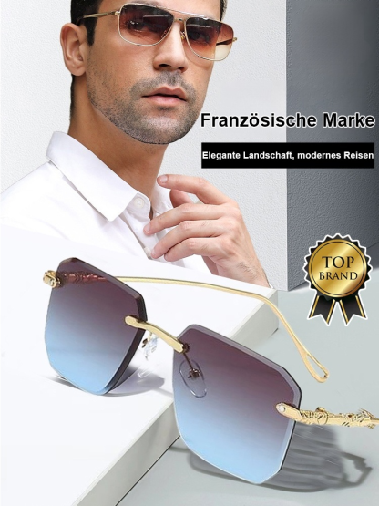 【Promi-Edition】14K vergoldete, luxuriöse, randlose Sonnenbrille