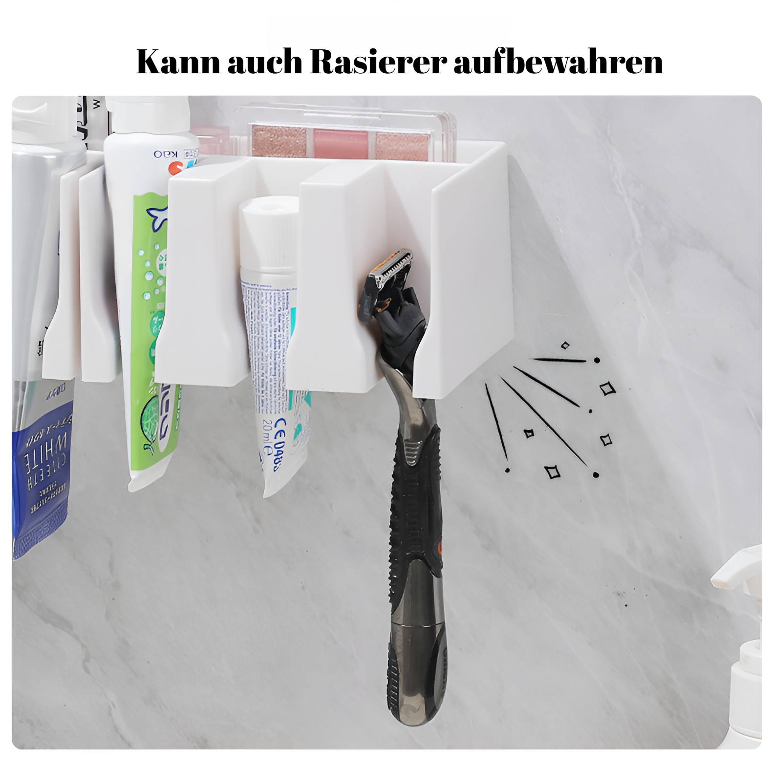 Wandmontierter Bad Organizer für Zahnpasta