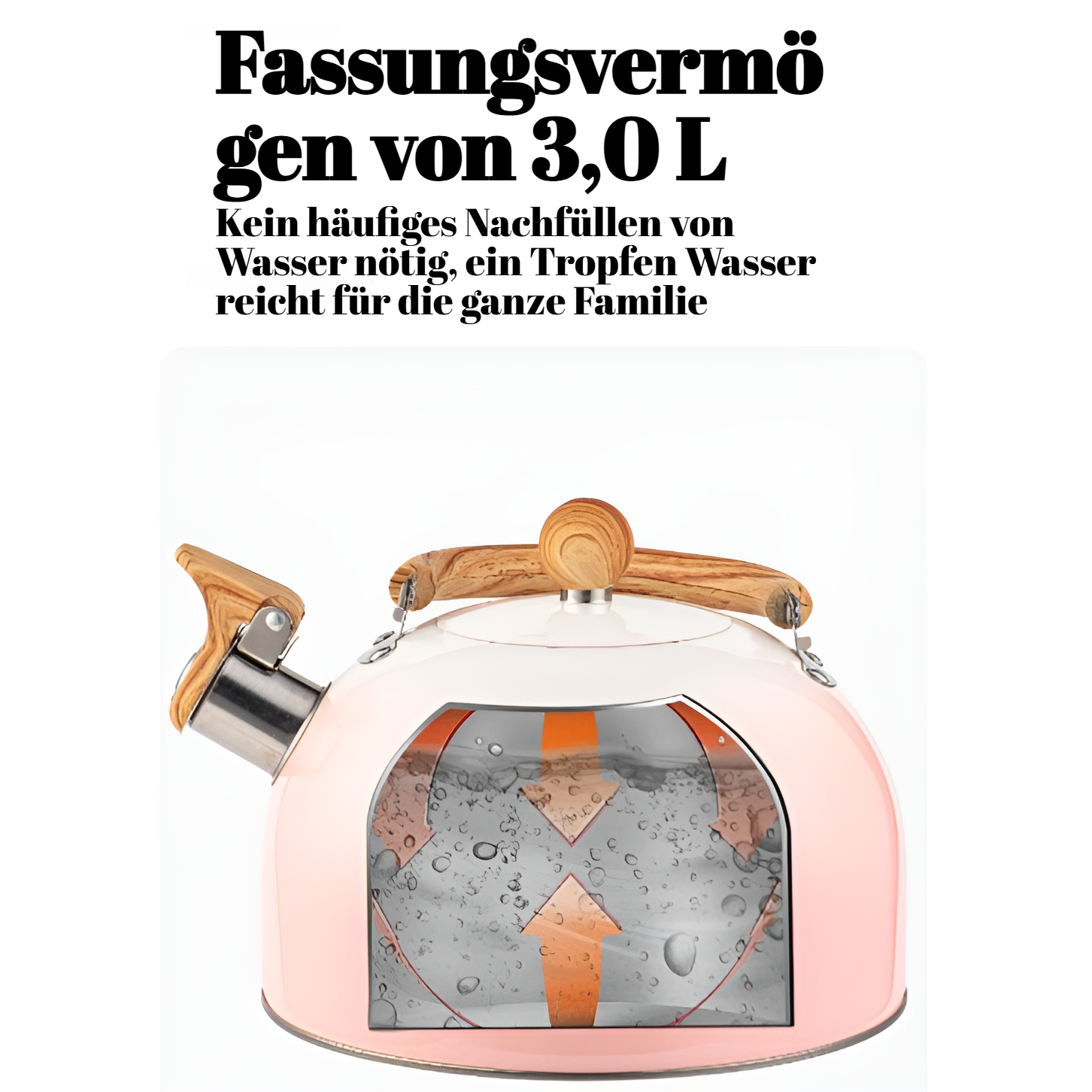 Hochwertiger Teekessel mit Farbverlauf rosa